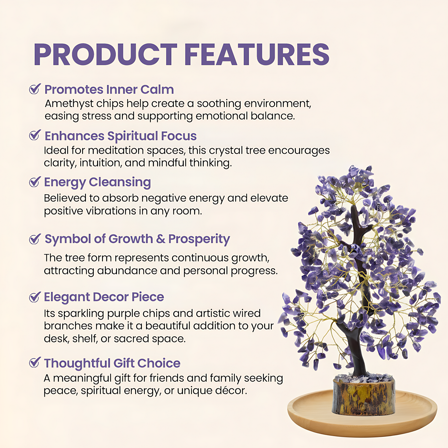 Amethyst 300 Chips Crystal Tree