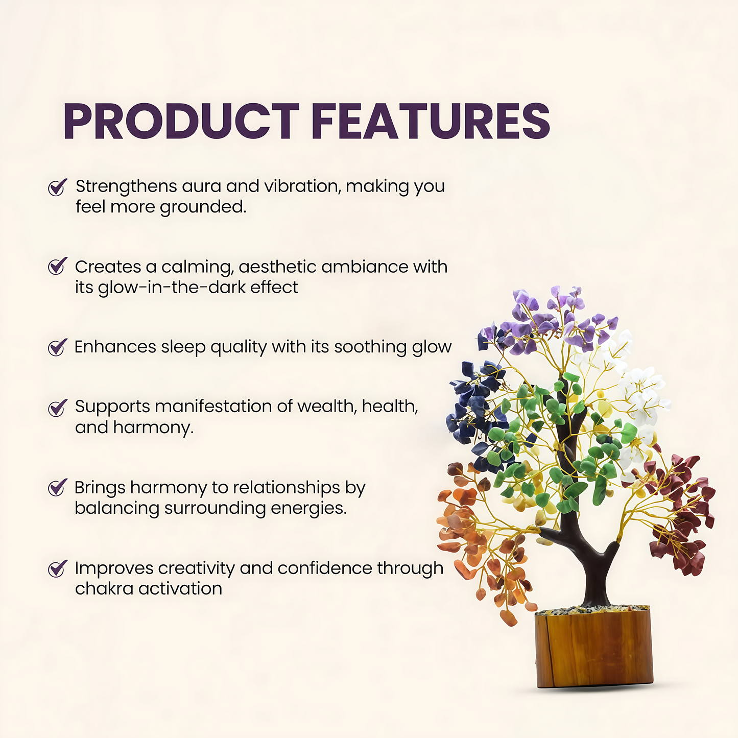 Seven Chakra Glow In The Dark 300 Chips Tree