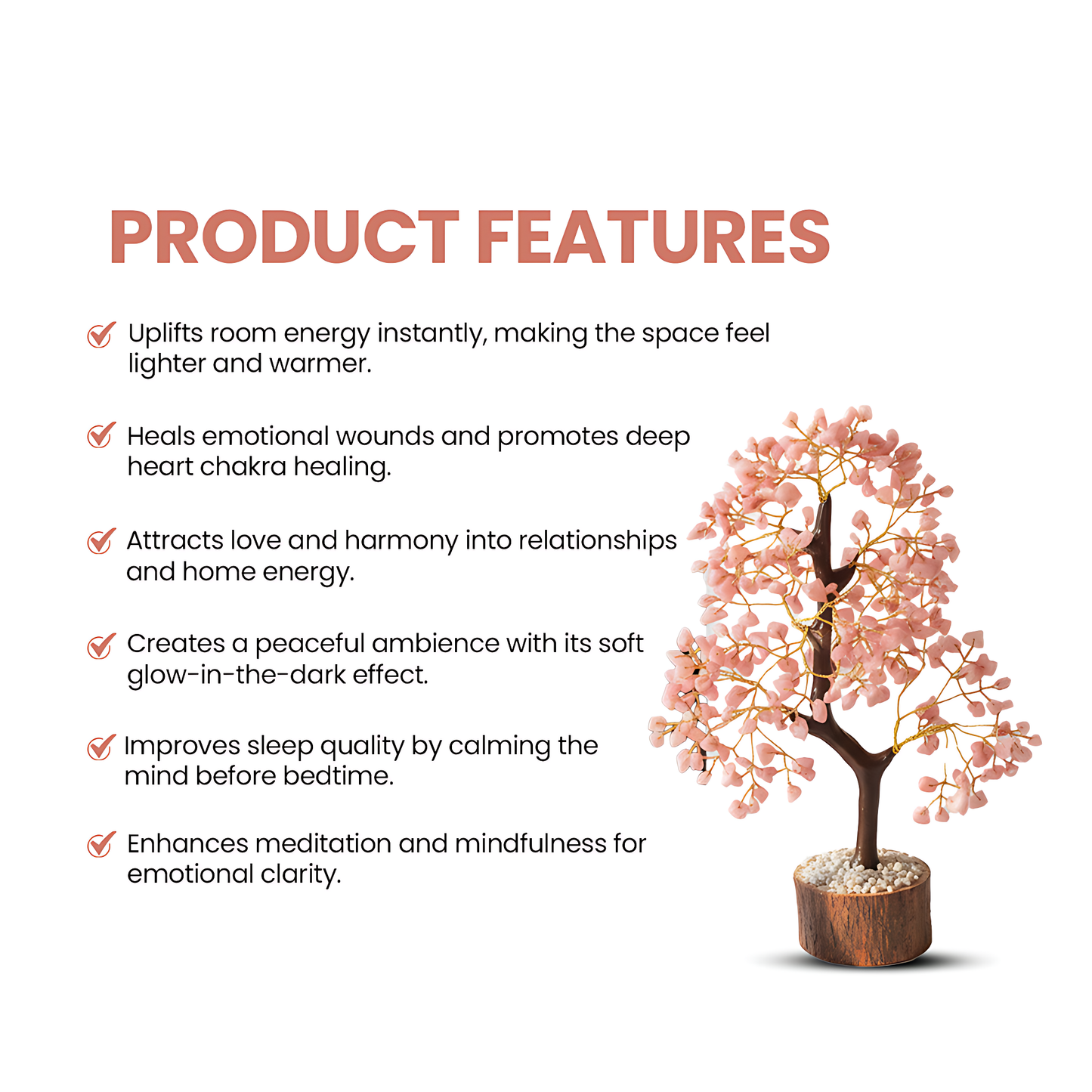 Rose Quartz Glow In The Dark Crystal 300 Chips Tree