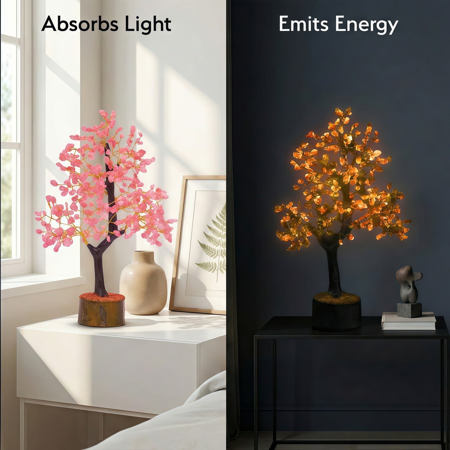 Rose Quartz Glow In The Dark Crystal 300 Chips Tree