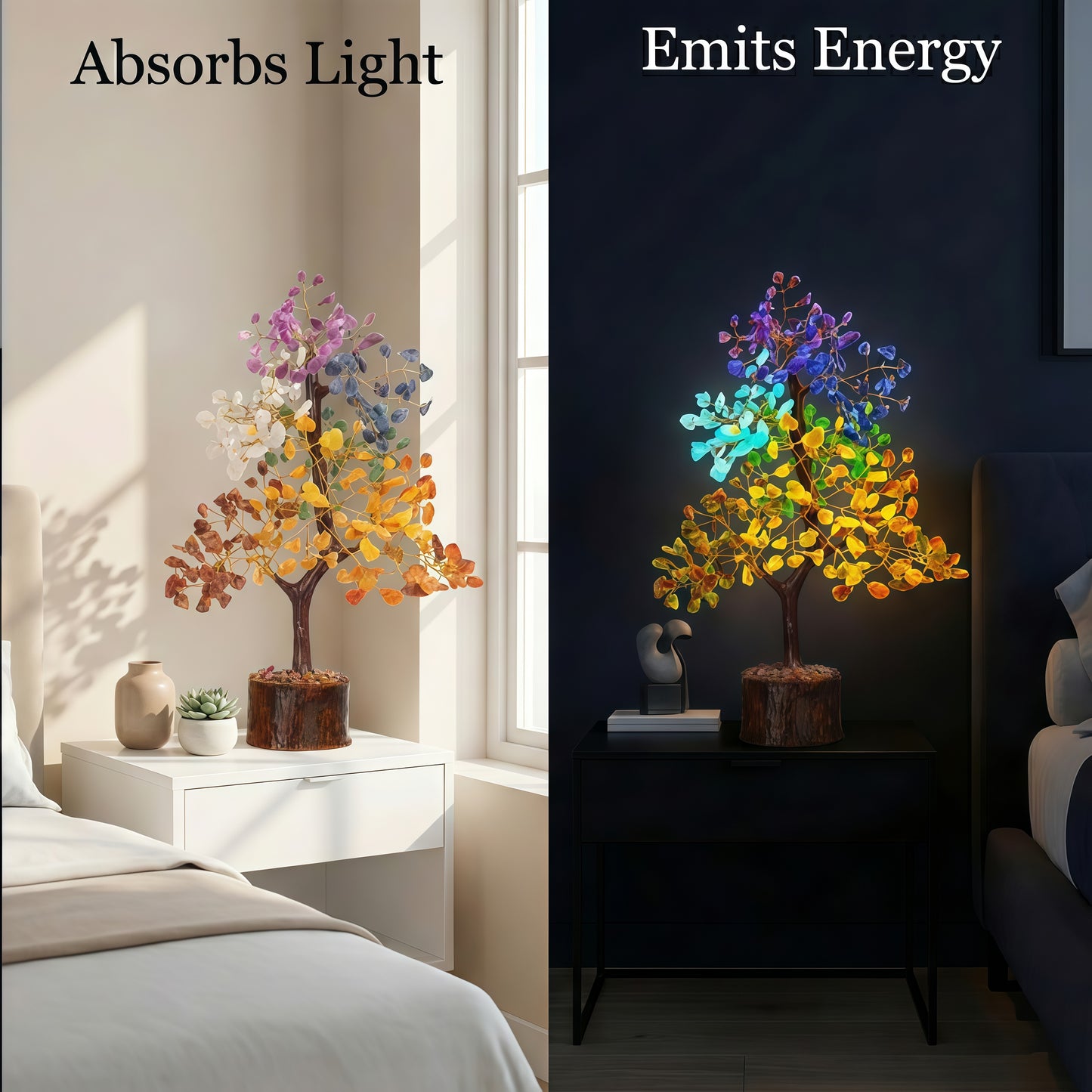 Seven Chakra Glow In The Dark 300 Chips Tree