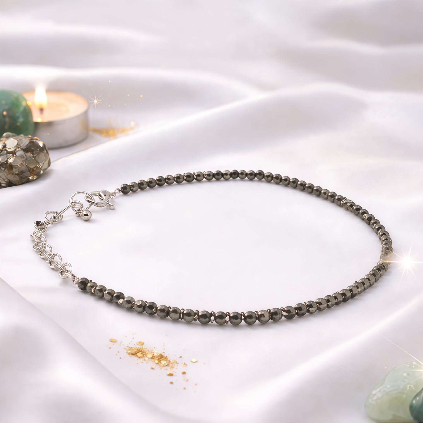 Raw Pyrite Anklet
