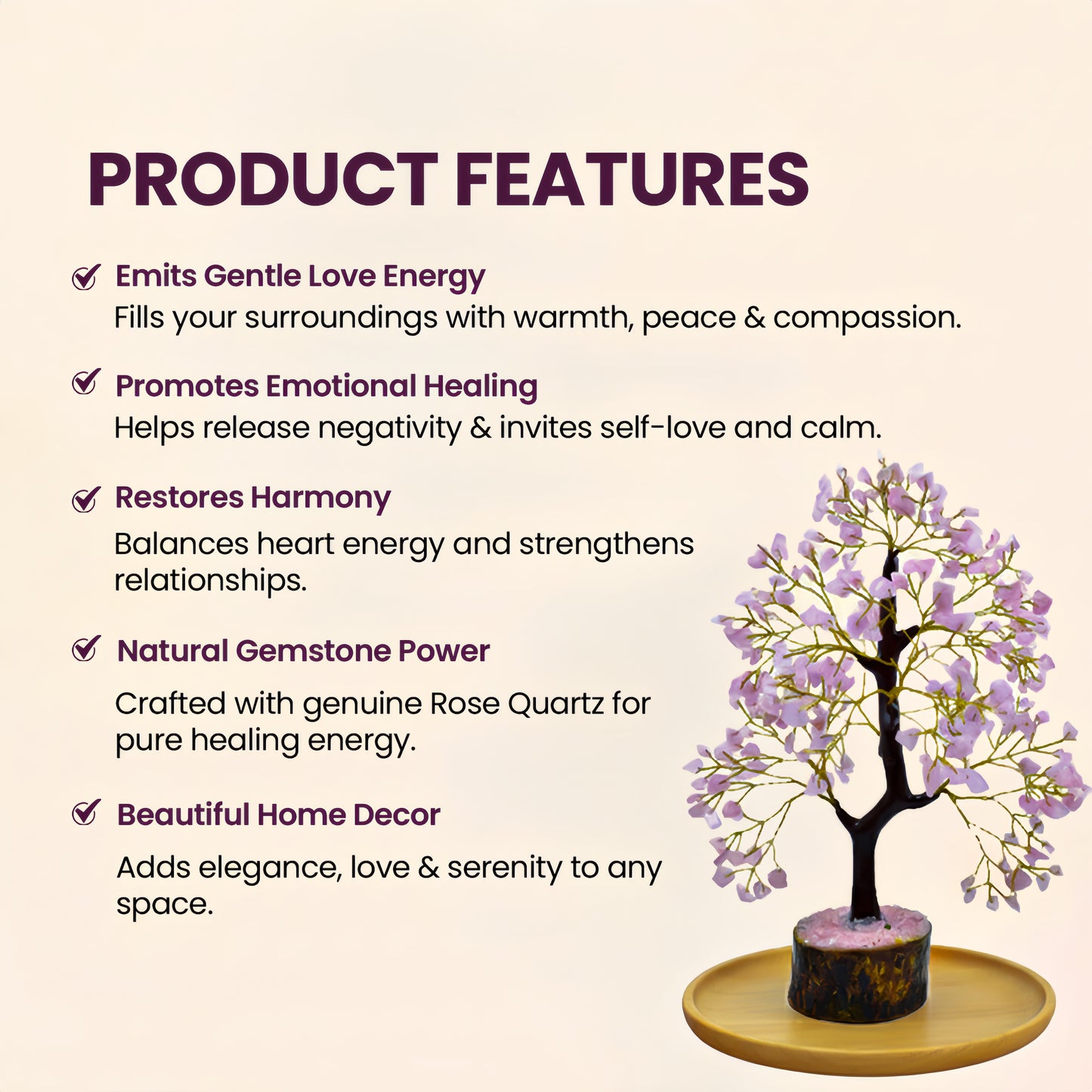 Rose Quartz 300 Chips Gemstone Tree