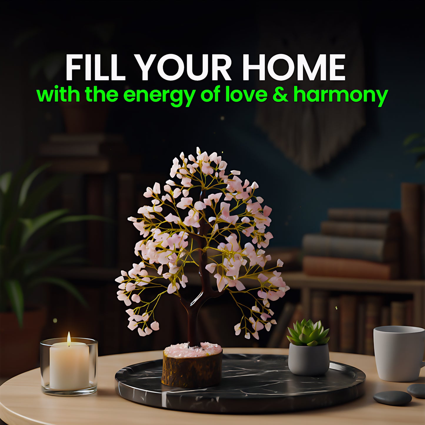 Rose Quartz 300 Chips Gemstone Tree