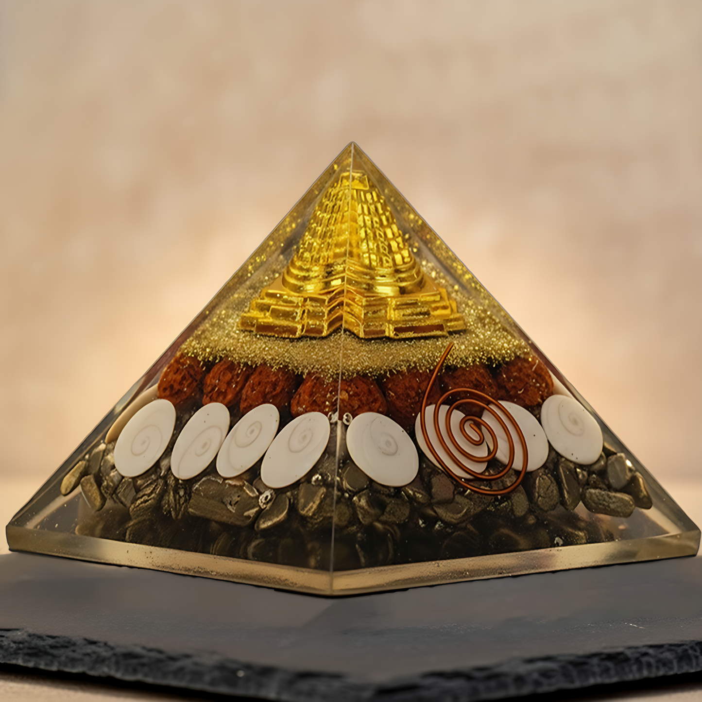 Pyrite Money Magnet Orgone Pyramid