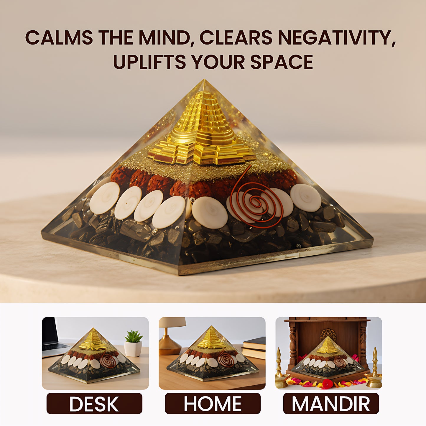 Pyrite Money Magnet Orgone Pyramid