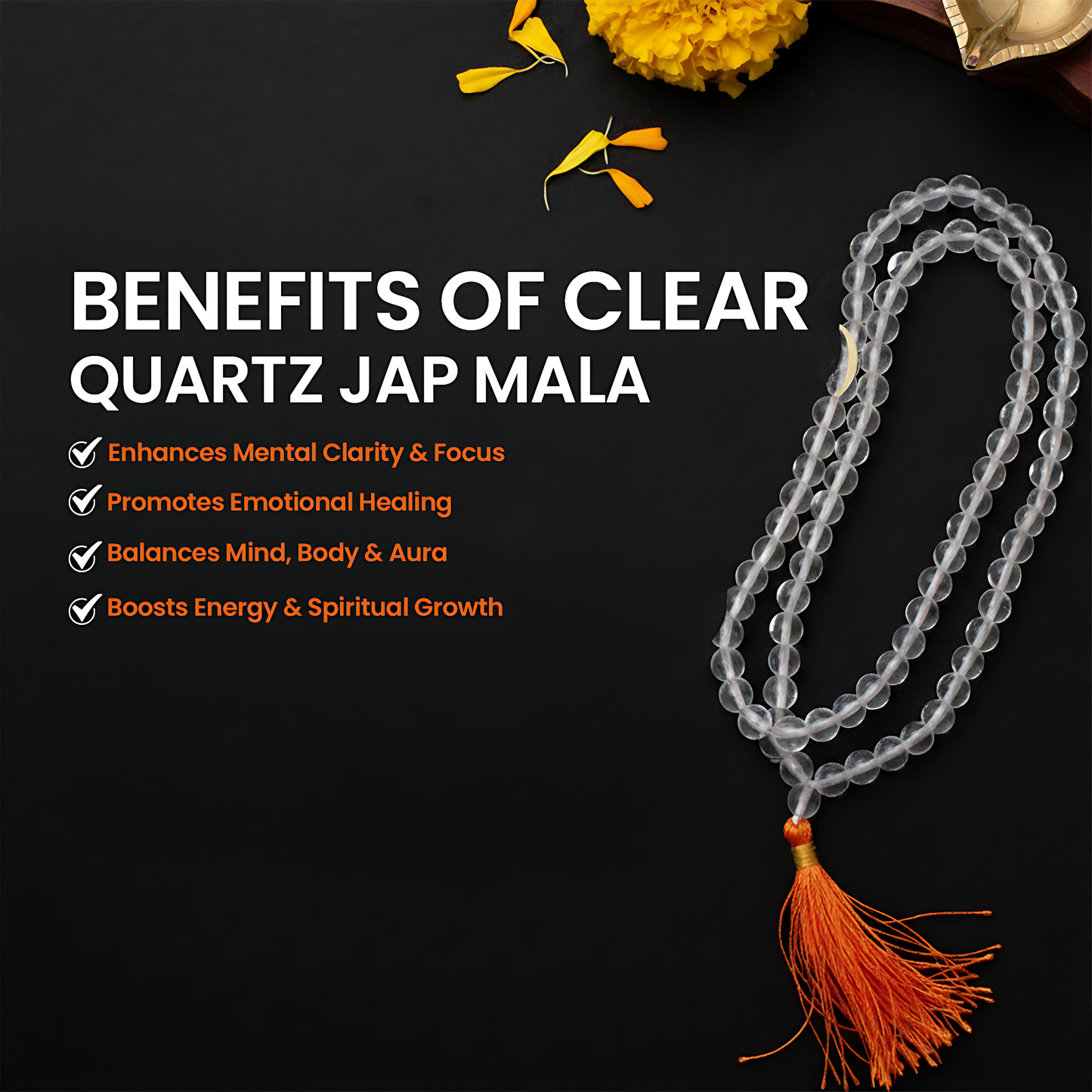 Clear Quartz Diamond cut Shape 6-8MM MALA