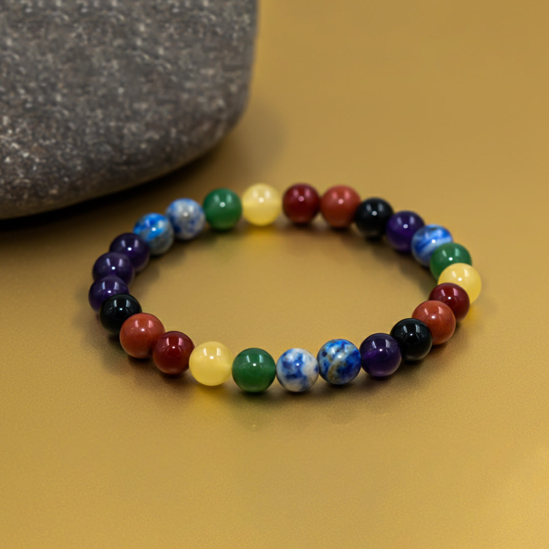 Seven Chakra 8MM Beads Bracelet