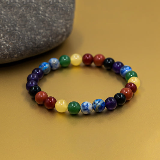 Seven Chakra 8MM Beads Bracelet
