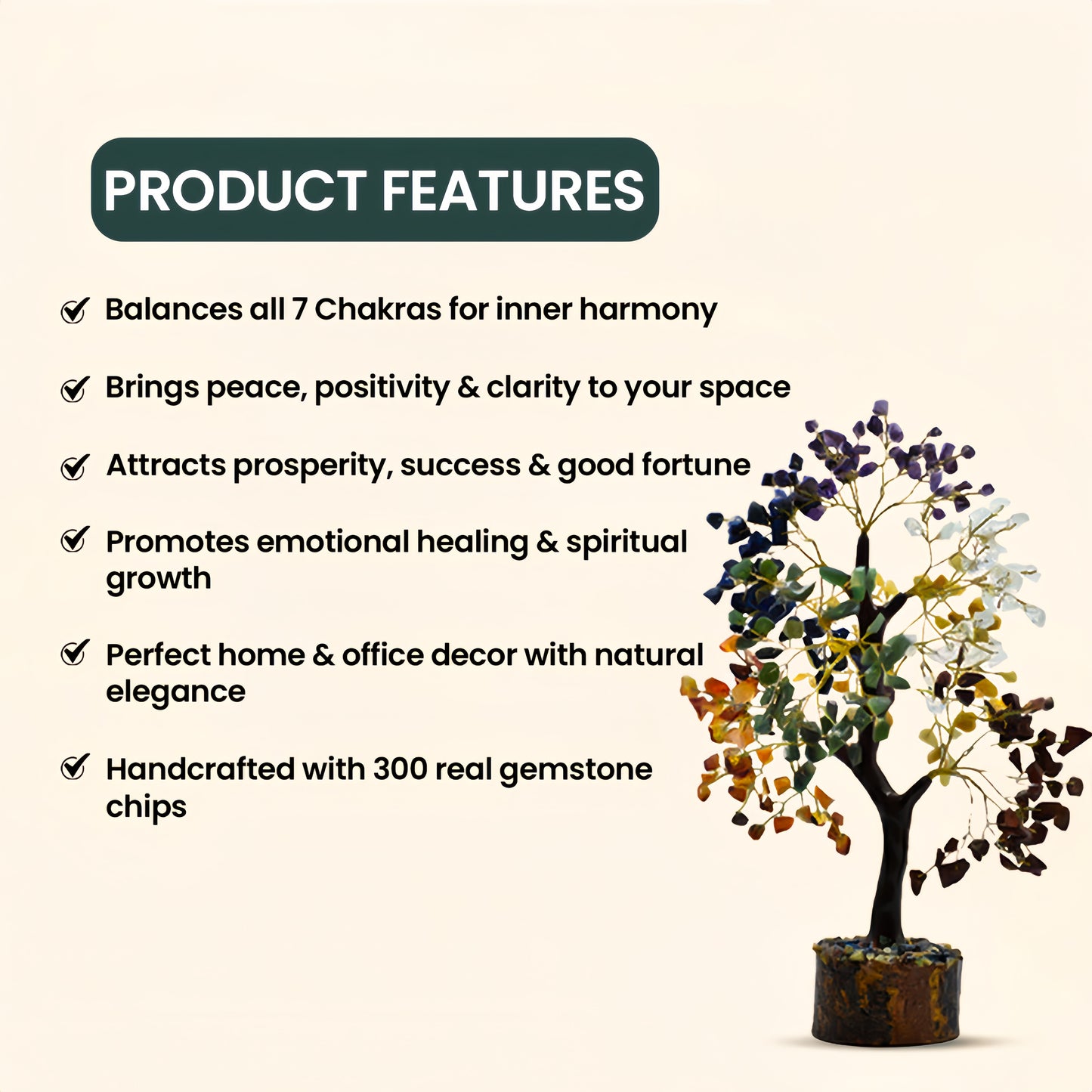 Seven Chakra 300 Chips Crystal Tree