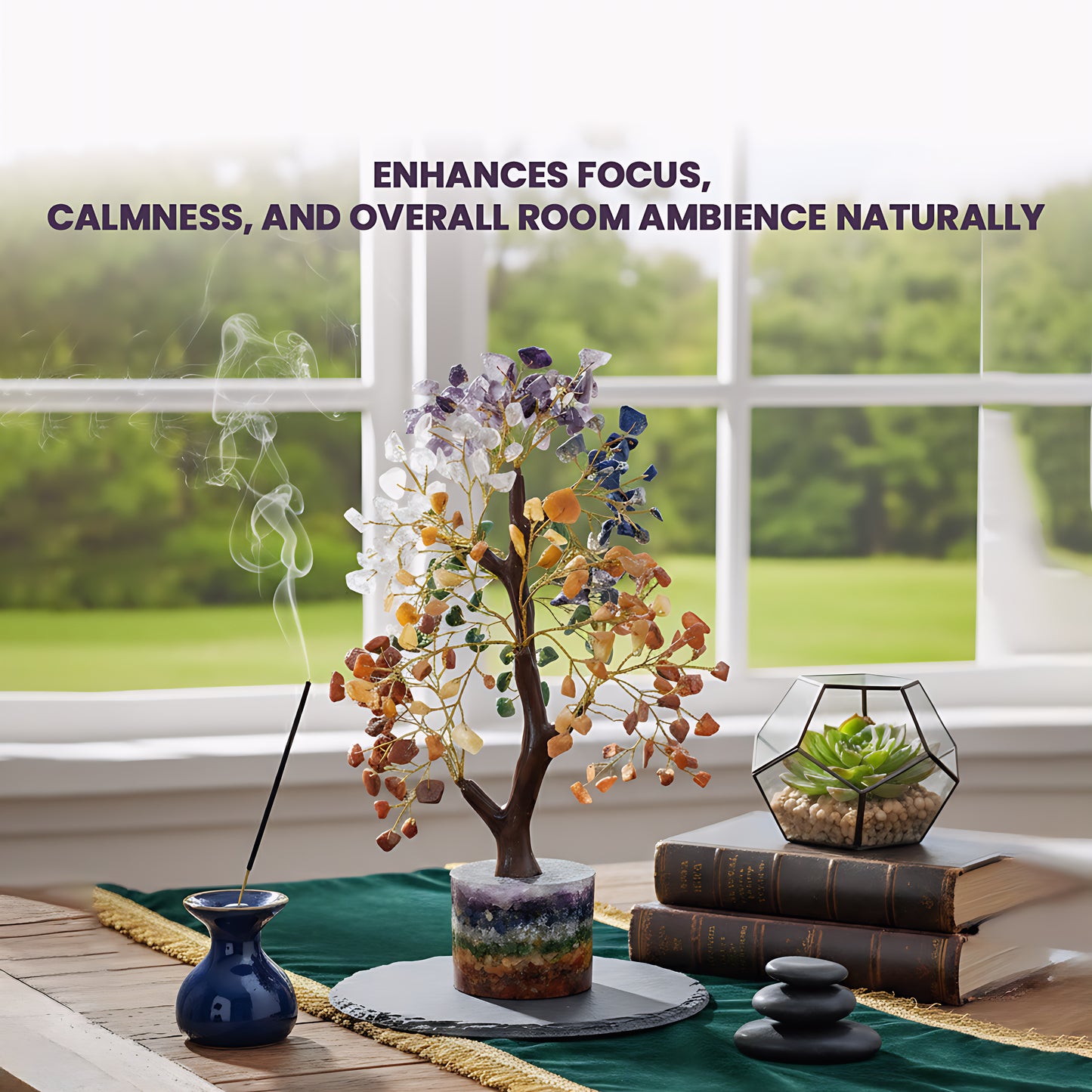 Seven Chakra 300 Chips Tree With Orgonite Base