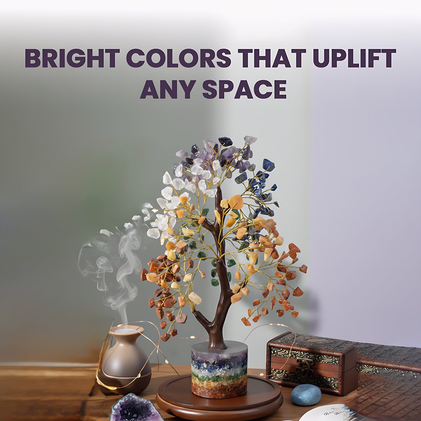 Seven Chakra 300 Chips Tree With Orgonite Base