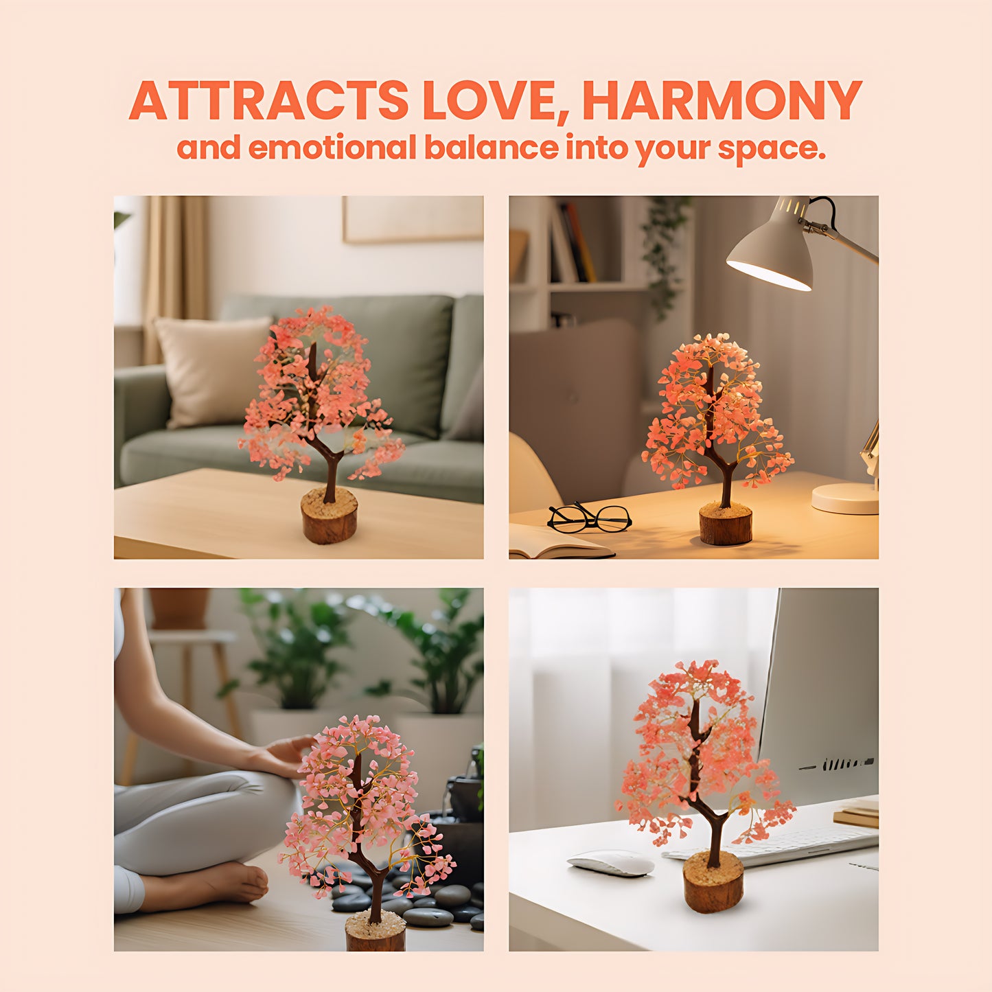 Rose Quartz Glow In The Dark Crystal 300 Chips Tree