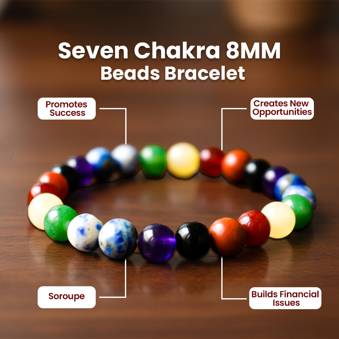 Seven Chakra 8MM Beads Bracelet